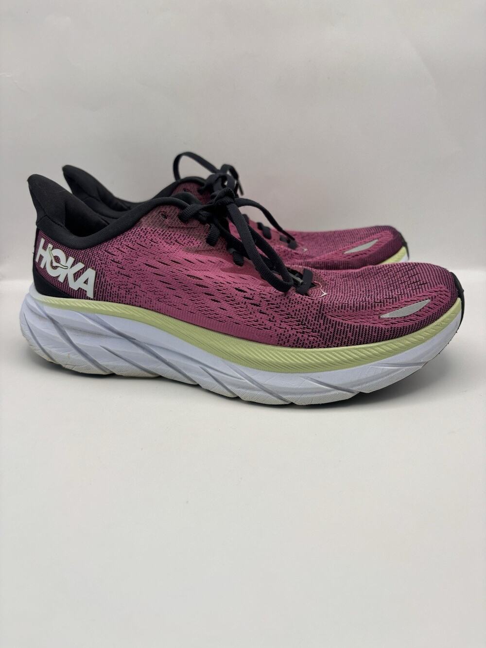 Hoka Clifton 8 Ibis Rose Pink Running Shoes Women Size 8